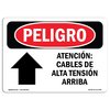 Signmission OSHA Danger, Watch For Power Lines Above Spanish, 18in X 12in Decal, OS-DS-D-1218-LS-1708 OS-DS-D-1218-LS-1708